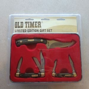 Old Timer Knife set with tin